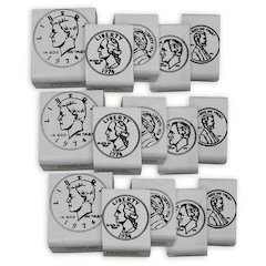 Coin Stamps - Heads - 5 Per Set - 3 Sets