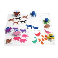Ready2Learn Giant 10Pk Farm Animals, Stamps