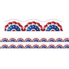 Borders/Trims, Magnetic, Scallop Cut, Patriotic Theme, 24' per Pack, 2 Packs