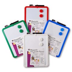 Framed Magnetic Dry Erase Board with Marker & Magnets, 8.5" x 11", Pack of 4