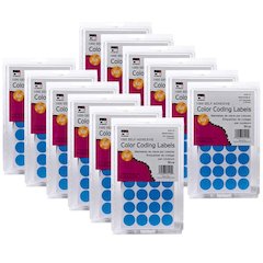 Color Coding Labels, 3/4", Blue, 1000 Per Pack, 12 Packs