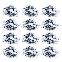 Wiggle Eyes 15mm, Black, 50 Per Pack, 12 Packs