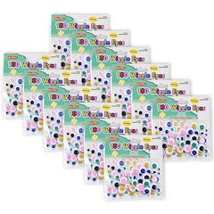 Creative Arts Wiggle Eyes, Round, 100 Per Pack, 12 Packs