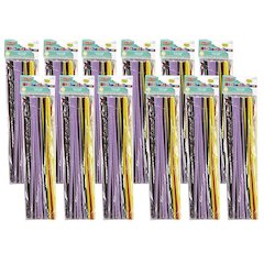 Creative Arts Chenille Stems, 4 mm/12", Assorted Colors, 100 Per Pack, 12 Packs