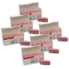 Eraser, Synthetic, Latex Free, Wedge Shape, Pink, Large, 12 Per Box, 6 Boxes