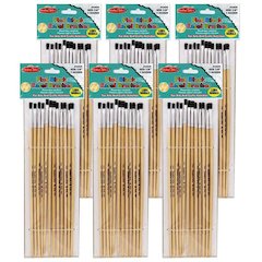 Flat Tip Easel Paint Brushes, 1/4", 12 Per Set, 6 Sets