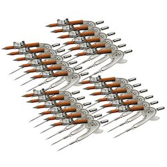 Ball Bearing Compass with Golf Pencil, Pack of 24