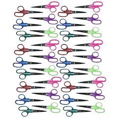 Children's 5" Scissors, Pointed Tip, Assorted Colors, Pack of 36
