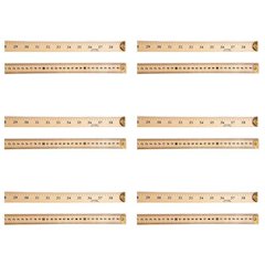 Meter Stick Ruler with Metal End, Pack of 6