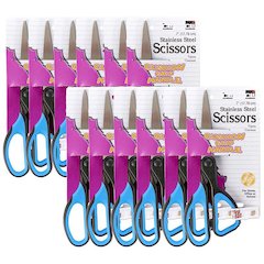 Cushion Grip 7" Scissors, Straight, Pack of 12