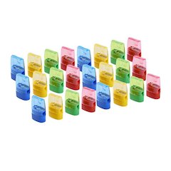 Pencil Sharpener with Cone Shaped Shaving Receptacle, 24 Per Pack