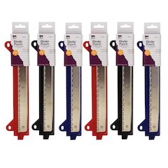 Binder 3 Hole Punch, Assorted Colors, Pack of 6