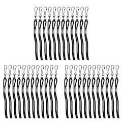 Lanyards, Black, Pack of 12 Per Pack, 3 Packs