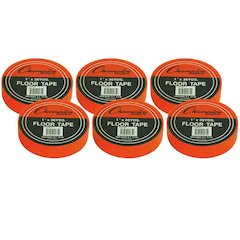 Floor Marking Tape, 1" x 36 yd, Orange, 6 Rolls