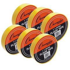 Floor Marking Tape, 1" x 36 yd, Yellow, 6 Rolls
