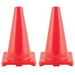 Hi-Visibility Flexible Vinyl Cone, 18" Orange, Pack of 2