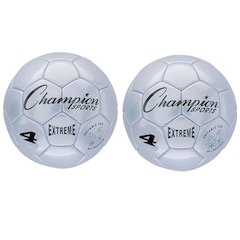 Extreme Soccer Ball, Size 4, Silver, Pack of 2