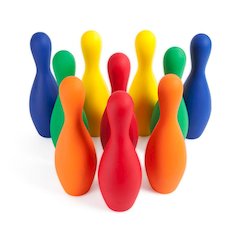 MULTICOLOR FOAM BOWLING PIN SET