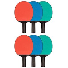 Plastic Rubber Face Table Tennis Paddle, Pack of 6