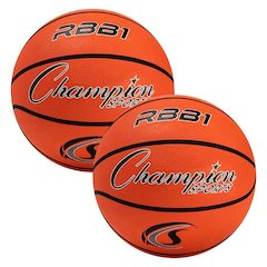 Offical Size Rubber Basketball, Orange, Pack of 2