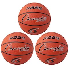 Mini Rubber Basketball, Orange, Pack of 3