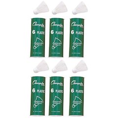 Plastic Indoor Shuttlecocks, 6 Per Pack, 6 Packs