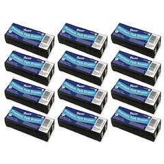 Chalk & Whiteboard Eraser, Double-Stitched, Reinforced Backing, 5", Pack of 12