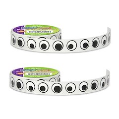 Wiggle Eyes Sticker Roll, Black, 0.5", 1000 Per Roll, 2 Rolls