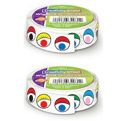 Multicolor Wiggle Eyes Stickers Roll, 2 Rolls