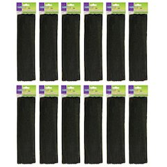 Regular Stems, Black, 12" x 4 mm, 100 Per Pack, 12 Packs