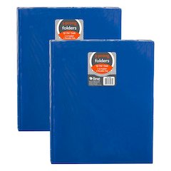 Two-Pocket Poly Portfolio Folder with Prongs, Blue, 10 Per Pack, 2 Packs