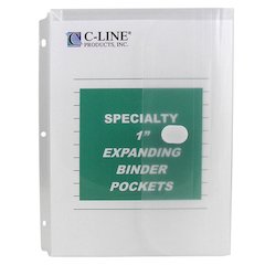 BINDER POCKET 10PK HOOK & LOOP CLOSURE CLEAR