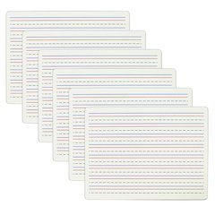 Two-Sided Dry Erase Lapboard, Lined on One Side, Pack of 6