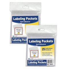 Self Adhesive Labeling Pockets with Inserts, 25 Per Pack, 2 Packs