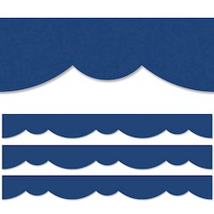 Blue Stylish Scallops EZ Border, 48 Feet, 3 Packs