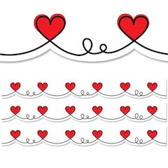 Doodle Hearts EZ Border, 48 Feet, 3 Packs