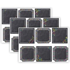 Colorful Chalk Cards 6 Inch Designer Cut-Outs, 36 Per Pack, 3 Packs
