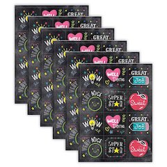 Chalk It Up! Colorful Chalk Reward Stickers, 60 Per Pack, 6 Packs