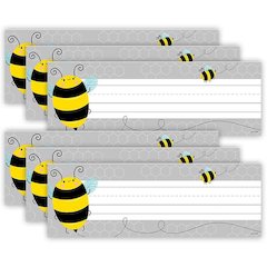 Busy Bees Name Plates, 9-1/4" x 3-1/4", 36 Per Pack, 6 Packs