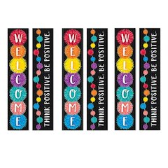 Pom-Poms Welcome Banner (2-sided), Pack of 3