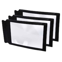 Large Sheet Magnifier, 8.7" x 5.5", Pack of 3