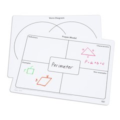 Frayer Model & Venn Diagram Write-On/Wipe-Off Mats, Set of 10