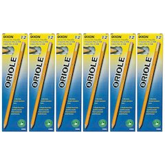 Oriole Wood-Cased Pencils, #2 HB Soft, 12 Per Pack, 6 Packs