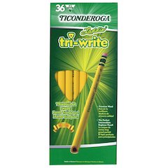 Ticonderoga Laddie Tri-Write Pencil, HB #2, Yellow Barrel, 36/Box