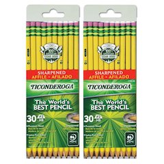 No. 2 Pencils, Pre-Sharpened, 30 Per Pack, 2 Packs