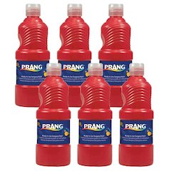 Ready-to-Use Tempera Paint, Red, 16 oz, Pack of 6