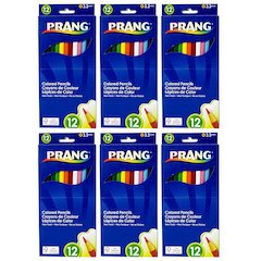 Thick Core Colored Pencils, Assorted Colors, 3.3 mm core, 12 Per Pack, 6 Packs