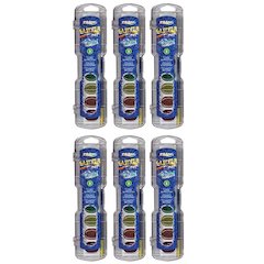 Washable Watercolors Set, 8 Assorted Glitter Colors w/Brush, Pack of 6