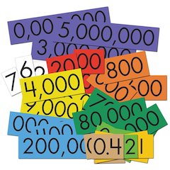 10-VALUE DECIMALS TO WHOLE NUMBERS PLACE VALUE CARDS SET
