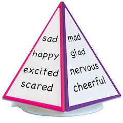 Spin & Write Pyramid Rotating 4-Sided Dry-Erase Board